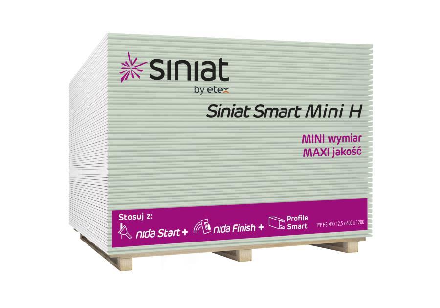 Zdjęcie: Płyta gipsowo-kartonowa Siniat Smart Mini H GKBI 12,5x600x1200 mm SINIAT